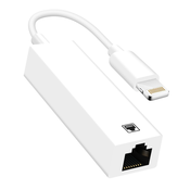 AVIZAR Ethernetni adapter RJ45 za iPhone in iPad, Plug and Play - bel, (21123558)