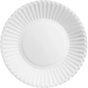 BOW Papirnati krožniki za večerjo/žar za enkratno uporabo, beli 24 cm, 100 kosov