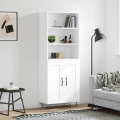 Greatstore Visoka omara bela 69,5x34x180 cm inženirski les
