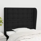 Vidaxl vidaXL Vzglavnik s krilci črne barve 93x23x118/128 cm blago
