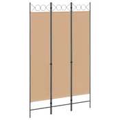 Vidaxl 3-panelni pregradni zid Bež 120 x 200 cm Blago