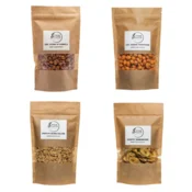 Set prigrizkov - bananin čips 500g + karamelni arašidi 500g + slani arašidi 500g + poprovi arašidi 500g