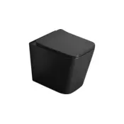 Mexen Cube stoječa WC školjka brez roba z desko s počasnim zapiranjem slim, duroplast, črna mat - 32924085