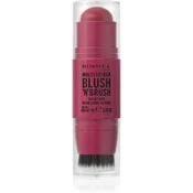 Rimmel Multi-Tasker BlushNbrush rdečilo v paličici s čopičem odtenek 200 Fushia Glam 8 g