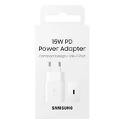 SAMSUNG mrežni punjac s Type-C prikljuckom (15 W, PD brzo punjenje) BIJELA EP-T1510NWEGEU