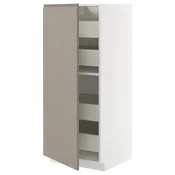 METOD / MAXIMERA Visoki element s fiokama, bela/Upplöv tamnobež, mat, 60x60x140 cm