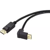 Renkforce Renkforce DisplayPort priključni kabel DisplayPort vtič\, DisplayPort vtič 1.50 m črna SP-9163732 pozlačeni konektorji DisplayPort kabel, (20415291)