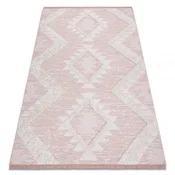 eoshop Preproga ECO SISAL BOHO MOROC Diamonds 22312 stezniki - dve ravni flisa roza/krem, reciklirano ( - Velikost: 136x190 cm)