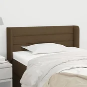 Vidaxl vidaXL Vzglavje s krilci temno rjavo 103x16x78/88 cm blago