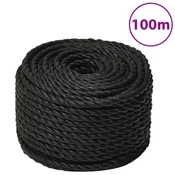 Vidaxl Delovna vrv črna 12 mm 100 m polipropilen