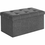 Songmics Shranjevalna klop 76x38x38 cm temno siva zložljiva
