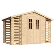 Timbela Lesena vrtna lopa - 328x206xH218 cm/ 5,47 m2 - Vrtna hiša brez podov - TIMBELA M391C, (21884945)