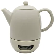 BREDEMEIJER Viborg čajnik z grelnikom, toplo siva, porcelan, prostornina: 1,20 litra, 225 mm