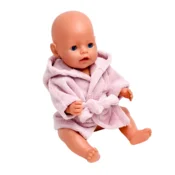 Frotirni kopalni plašč za punčko Baby Born 42-43 cm, pudrasto roza ali bež Frotirni kopalni plašč za punčko Baby Born 42-43 cm, bež