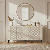 HANAH HOME Konzola Resso 150 White Travertine