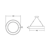 BRUMBERG Biro krožni obroč 3,5 direktni 45cm DALI črna 3000K - Študija/pisarna - Sodobni - Aluminij
