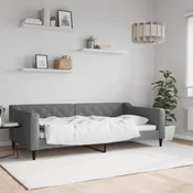 shumee vidaXL Kavč z ležiščem temno siv 100x200 cm oblazinjen iz blaga