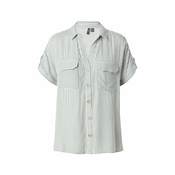 VERO MODA Bluza BUMPY  temno zelena / bela