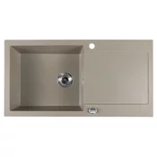 Granitno pomivalno korito z odcejalnikom, 97x50 cm, bež - Bež - 97x21,5x50 cm - Sapho - 24 - Granit - Pravokotnik - 970 - 215 - 500 - Left/Right by turning the sink - 14