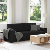 vidaXL Trosed črne barve 220x77x82 cm blago