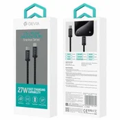 Devia ST101722 Gracious Series 1m 27W PD Type-C/Lightning crni kabel za podatke i punjenje