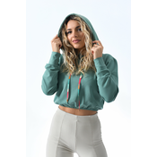 PONCHICO Ženski crop top duks, Zeleni