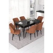 Hanah Home Set Trpezarijski sto i 6 stolica Nef, Terakota