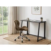 Set za domačo pisarno ZARIMO miza 80x40 cm, črna + stol AVOLA VELVET, rjav