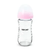 Baby Chef flašica staklena 240ml, roze