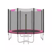 Songmics Trampolin okrogel trampolin z varnostno mrežo 305x256 cm roza
