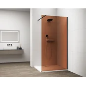 POLYSAN ESCA Črna Mat Stenska Tuš Zavesa 1500 mm s Marron Steklo