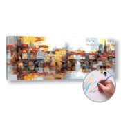 Slikanje po številkah Vzhodno od sonca v mestu | visoka težavnost - 100x40 cm - raztegnjeno platno na okvirju