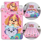 Paw Patrol Tačke na patrulji Dvostranska, bombažna dekliška posteljnina na zadrgo, 100% BOMBAŽ 100x135cm+40x60cm OEKO-TEX