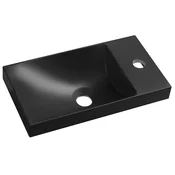 AGOS Cultured Marble Washbasin without overflow 40x22cm, left/right, black matt - Črna - 40x22 cm - Sapho - 24 - Liti marmor - Pravokotnik - 400 - 106 - 220 - 14