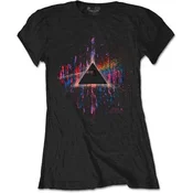 Pink Floyd Dark Side of the Moon Pink Splatter Black S Ženske Majica