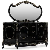 Casa Padrino luxury baroque sideboard with mirror black/gold - Luxury furniture in baroque style - Baroque furniture - Baroque furnishings - Noble & Magnificent