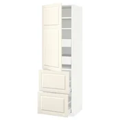 METOD/MAXIMERA Visoka omara+plc/4prd/vrata/2 ličn, bela/Bodbyn krem bela, 60x60x200 cm