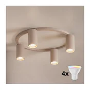 Brilagi - LED RGBW prigušiva stropna svetiljka SELE 4xGU10/6,5W/230V bež