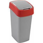 CURVER koš za smeti Pacific Flip bin 50 l, rdeče-srebrn