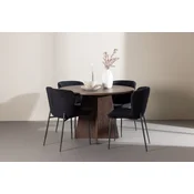 Venture Design Jedilna garnitura Bootcut miza in stoli Modesto, miza 110x75 cm, moka in črna