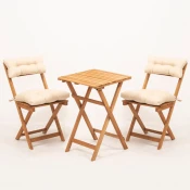 Hanah Home MY001A Baštenska garnitura, Sto i dve stolice, Braon