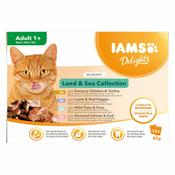 IAMS Delights Adult Land & Sea Mix - 96x85 g v želeju