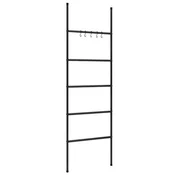 Vidaxl Stojalo za brisače s 5 nadstropji črne barve 58x175 cm železo