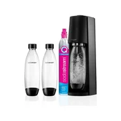 SodaStream Terra Black aparat za sodu, mehanički, 2x 1l SodaStream Fuse boca, CO2 cilindar, crni