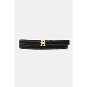 Usnjen pas Tommy Hilfiger ženski, črna barva, AW0AW18275