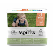 MIDI plenice MOLTEX Pure & Nature za enkratno uporabo 4-9 kg, ekonomična embalaža (6x 33 kos)