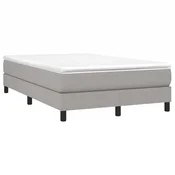 vidaXL vidaXL Box spring postelja z vzmetnico svetlo siva 120x190 cm blago, (21111371)