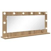 Vidaxl Ogledalo za toaletno mizico Umetni hrast 100 x 45 x 18 cm