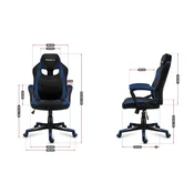 Igralni stol Huzaro FORCE 2.5 BLUE MESH, Mrežast sedež, Črn/Mod