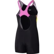 Speedo printed panel legsuit girls black/pink 128cm
